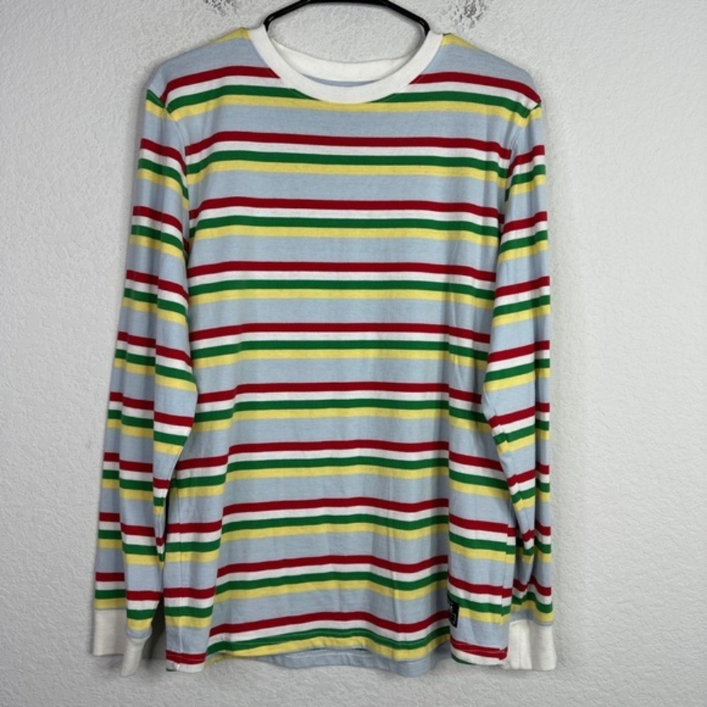 Empyre Shirt Mens Small Multicolor Striped Long Sleeve Retro Pullover Casual